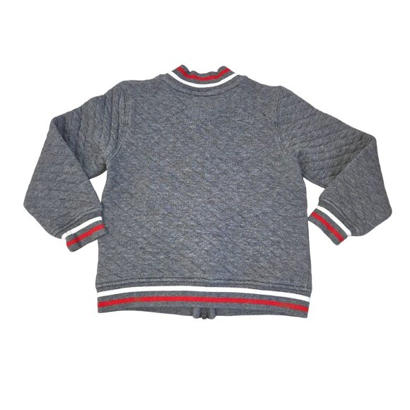 Janie & Jack Boys 3/4 Quilted Bomber Jacket Gray - Picture 2 of 8